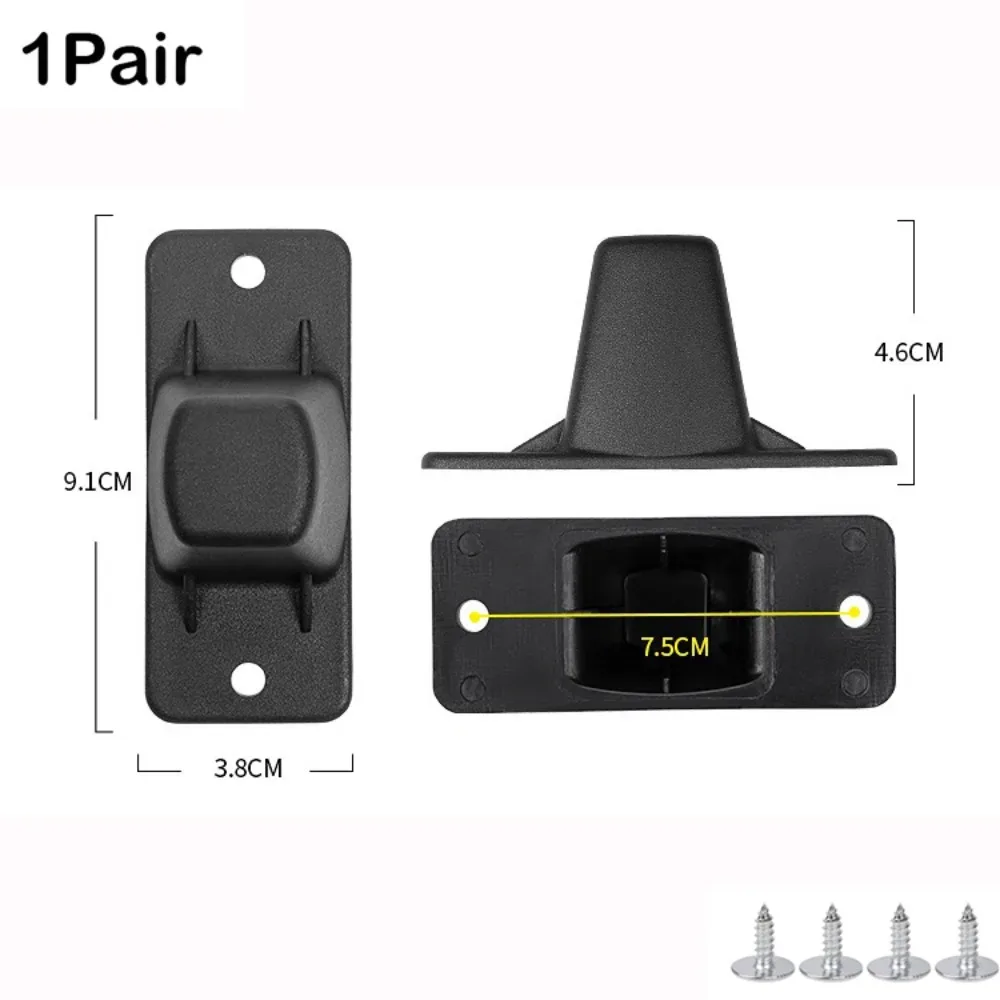 patins de protection en plastique noirs pour bagages avec vis – supports de fond de valise universels