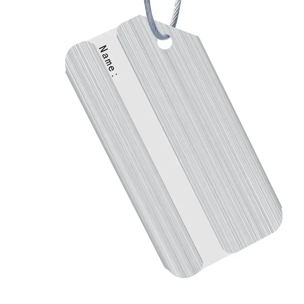 étiquettes de bagage en alliage pour hommes et femmes, porte-étiquette de nom, adresse de valise, accessoires de voyage, métal, mode, infraction, 1 pièce