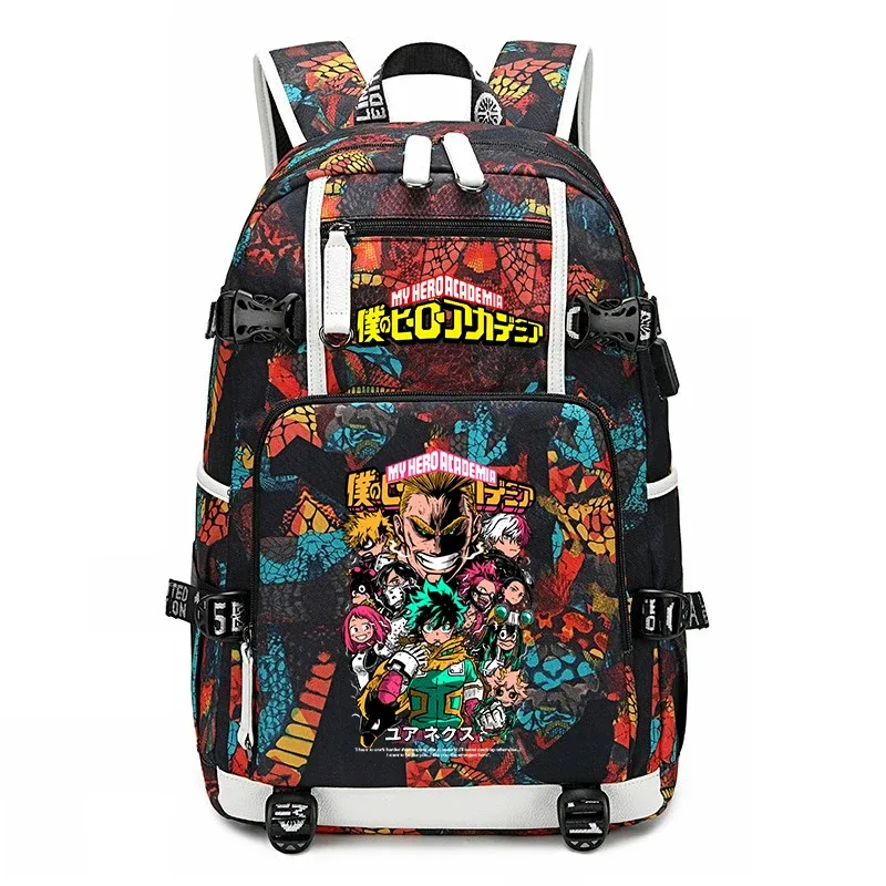 sac à dos d'école imprimé my hero academia, sac à dos unisexe de grande capacité pour garçons et filles, sac à