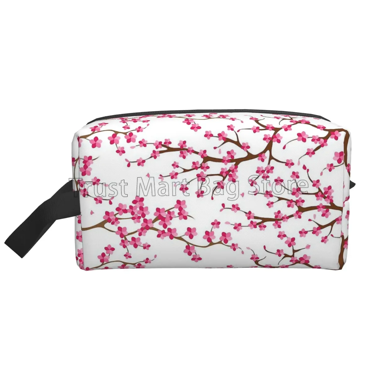 sacs à cosmétiques japonais sakura imprimés fleurs de cerisier pour femmes, pochette de toilette de voyage à fermeture éclair, grand sac de maquillage résistant à l'eau, cadeau