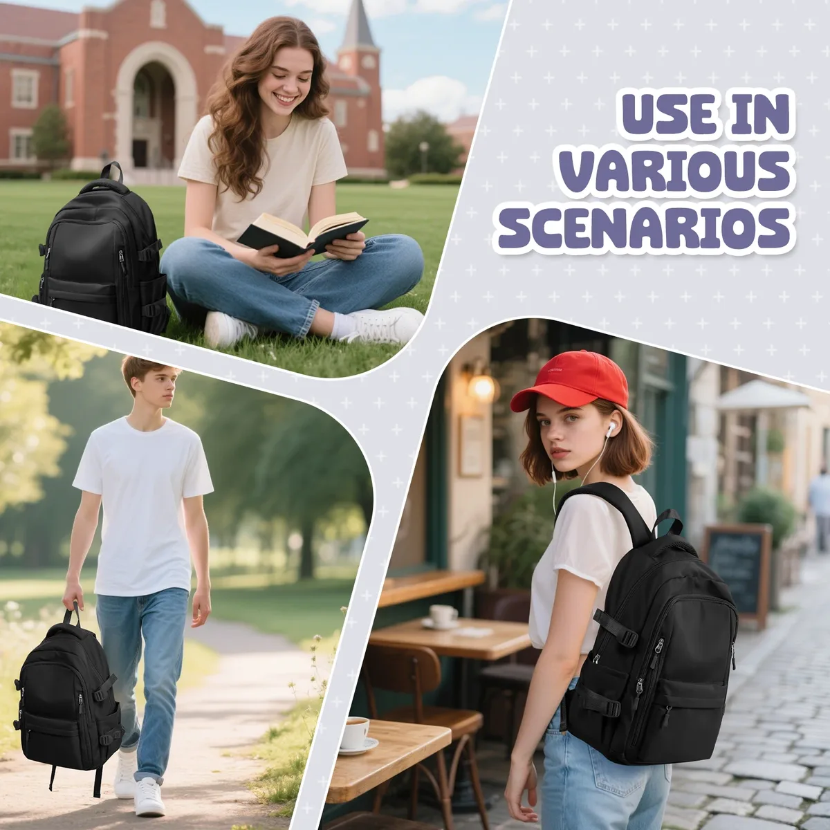 sac à dos grande capacité pour femmes, sac à dos décontracté pour ordinateur portable, sac à dos antivol pour l'école, pour filles et garçons, sac à dos pour filles