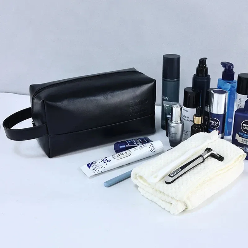 Sac de rangement portable en polyester avec fermeture éclair pour hommes et femmes, trousse de toilette, trousse à cosmétiques de voyage, étanche, lavage des poudres