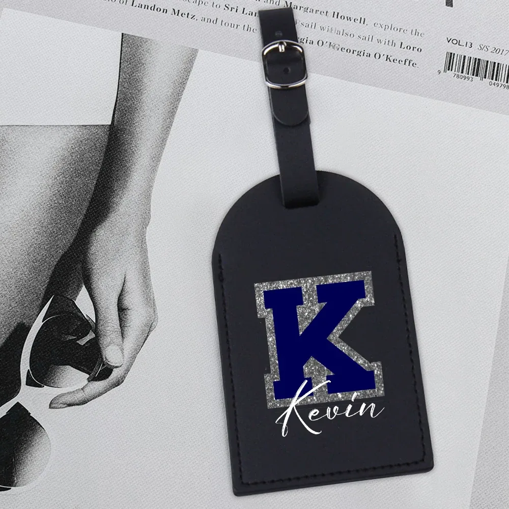 étiquette de bagage monogramme personnalisée avec nom initial, étiquettes de bagage en cuir pour valise, étiquette de sac de voyage, étiquette de mariage, meilleur cadeau pour homme