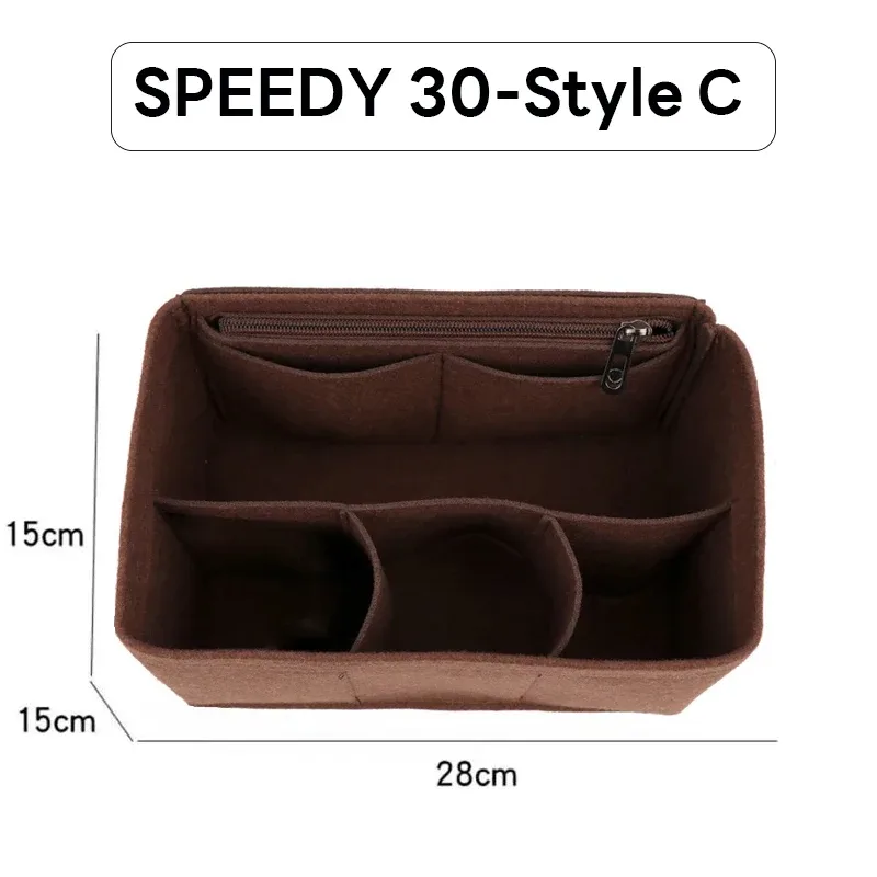 organisateur d'insertion de sac à main en feutre détachable pour sac à main de luxe speedy 25 30 35 sac de maquillage shaper liner pochette intérieure de voyage
