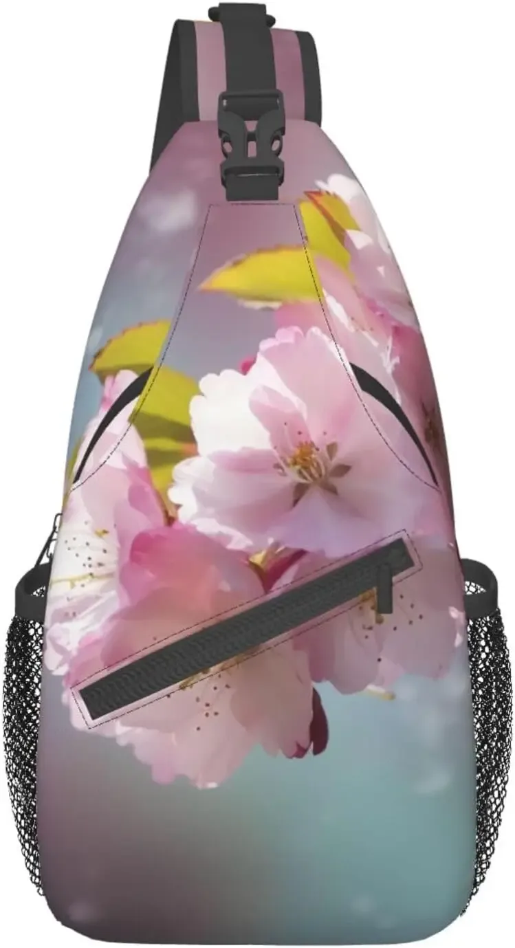 fleur de cerisier bandoulière corde triangle sac à dos canfeng fronde sacs à dos voyage randonnée sac à dos corde bandoulière sac à bandoulière