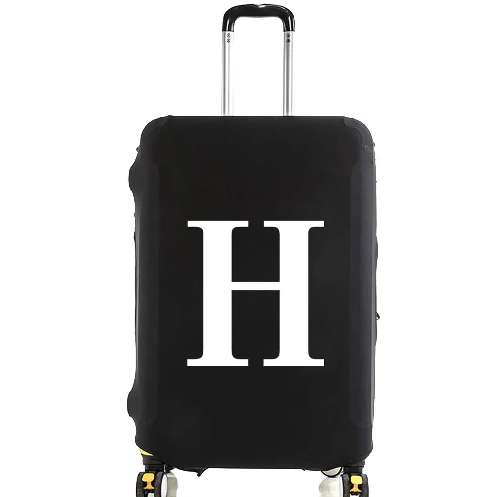 juste de bagage unisexe avec motif de lettre blanche, sacs à poussière élastiques, valise à roulettes, étui à la mode, accessoires de voyage, 18 "-32"