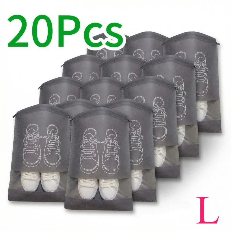 sacs de rangement pour chaussures, 1 à 30 pièces, sacs anti-poussière non tissés, sacs de voyage portables pour chaussures, pochettes de rangement pour chaussures