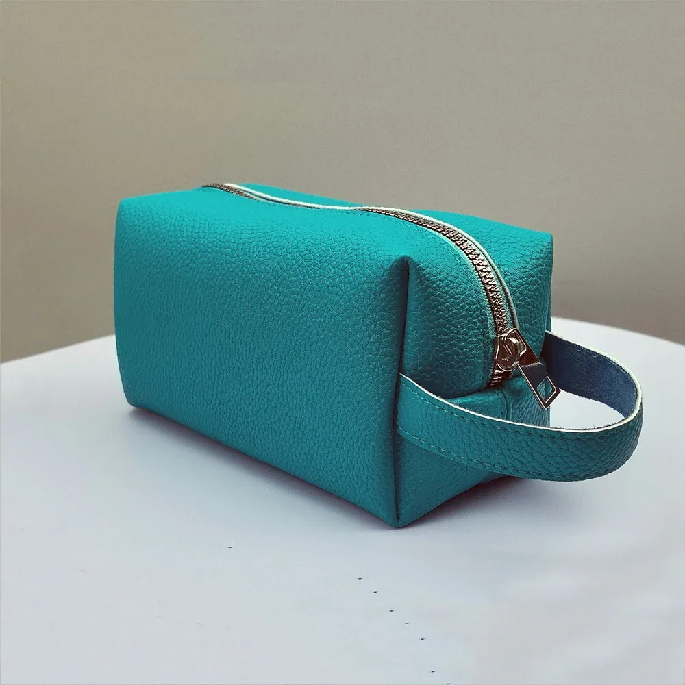 trousse de toilette de voyage portable en cuir pu, grande capacité, avec fermeture éclair, logo personnalisé, gravure de nom, vente en gros, luxe