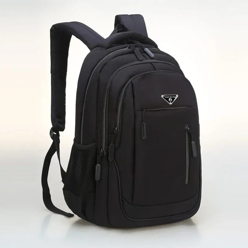 sac à dos de grande capacité pour hommes, sacs à dos pour ordinateur portable 15.6 oxford noir solide, sacs de lycée pour adolescents, collège garçon, sac à dos pour étudiant
