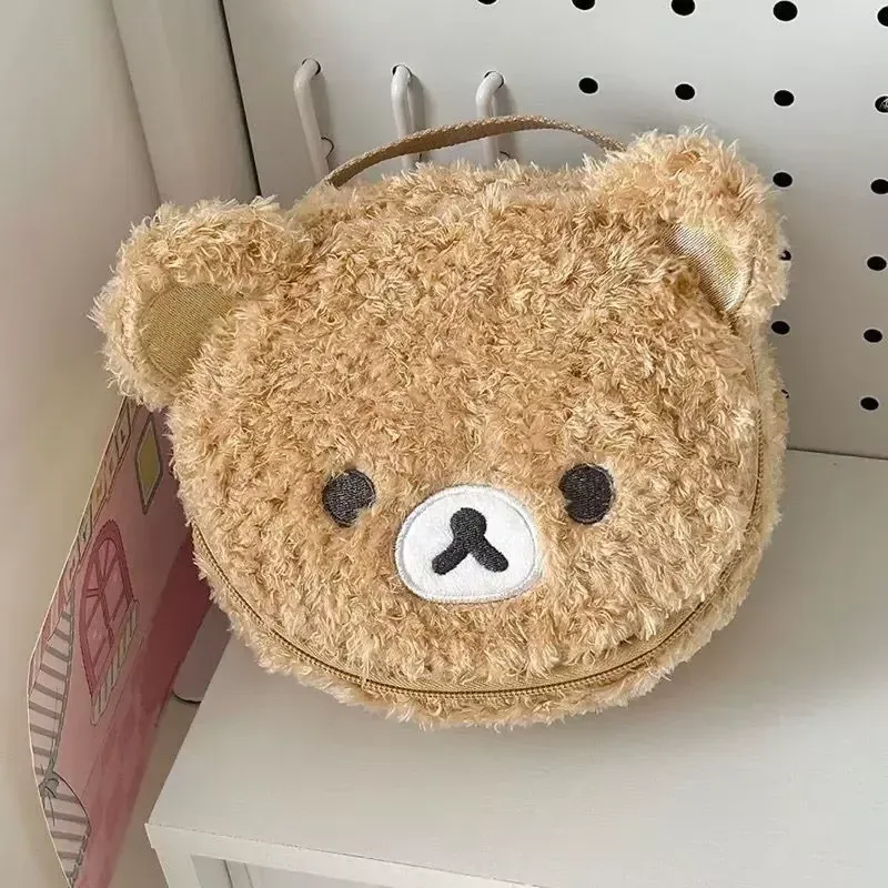 trousse de maquillage mini rilakkuma mignonne, pochette de toilette portable, essentielle pour les voyages, pratique pour la salle de bain, articles ménagers, cadeau original