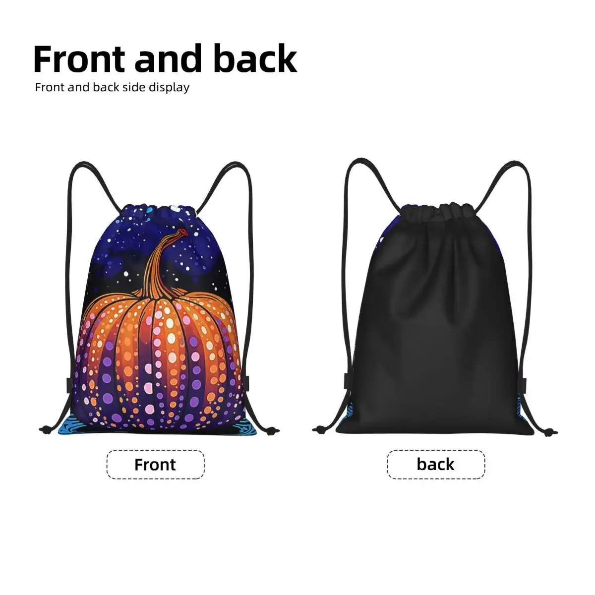 sacs à dos yayoi kusama polka pumpkin, sacs à cordon multifonctions, sacs de sport, sacs à livres pour hommes, femmes, étudiants