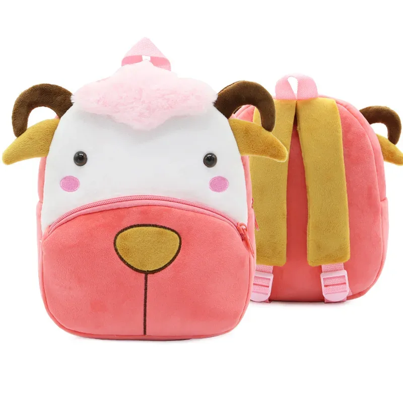 sacs à dos d'animaux de dessin animé 3d pour enfants, sac d'école en peluche douce pour enfants de la maternelle, cartables kawaii pour enfants, filles et garçons