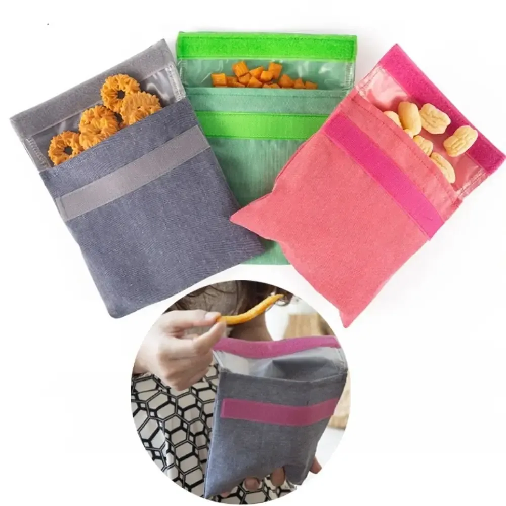 sac à collation isotherme portable, réutilisable, écologique, compact, sacs à collation lavables, sacs de rangement alimentaire, sacs à sandwich pour adultes et enfants