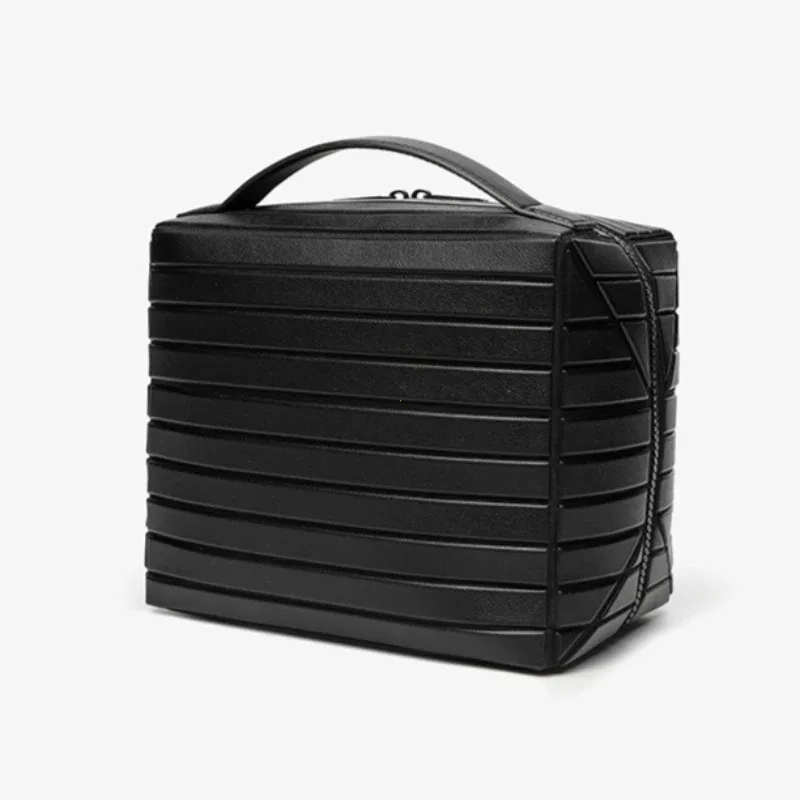 Sac de rangement en PVC rayé grande capacité, trousse de toilette de voyage, organiseur de cosmétiques, pochette de maquillage portable pour femmes, sac à main de salle de bain