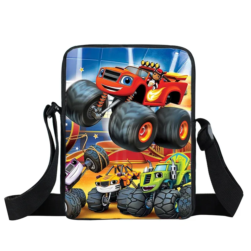 sac à dos blaze and the monster machines, 3 pièces, sac d'école pour enfants avec sacs à bandoulière, trousse à crayons, sac à dos blaze car pour garçons et filles