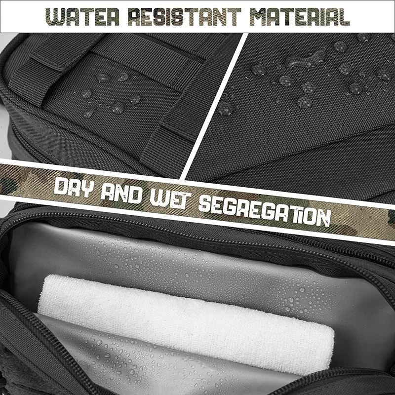 lhi trousse de toilette tactique pour hommes sac d'hygiène compartiment étanche outil de voyage molle petit kit dopp