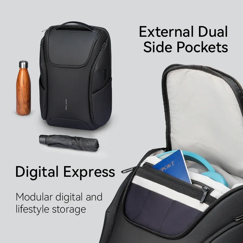 sac à dos fin pour ordinateur portable mark ryden avec accès direct par le haut, rembourrage antichoc en mousse perlée pour les trajets quotidiens et les voyages d'affaires