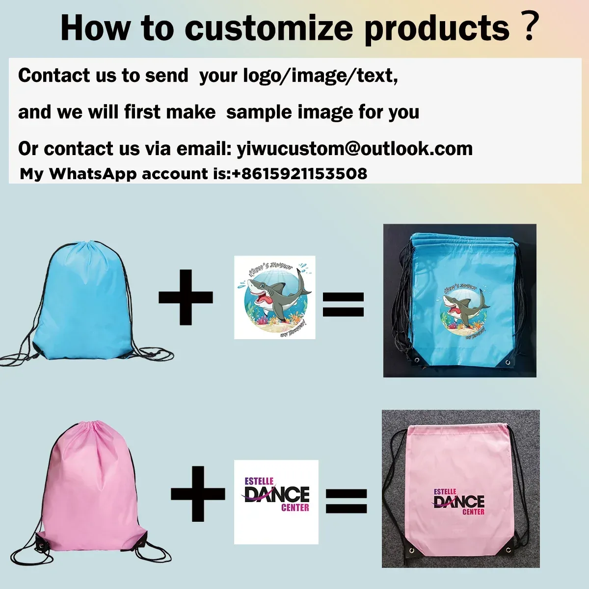 sac à dos personnalisé avec proximité wstring, sac de voyage en plein air, de dehors, d'entraînement, de chaussures de bug astique, impression de logo, cadeau personnalisé, 10 pièces/lot