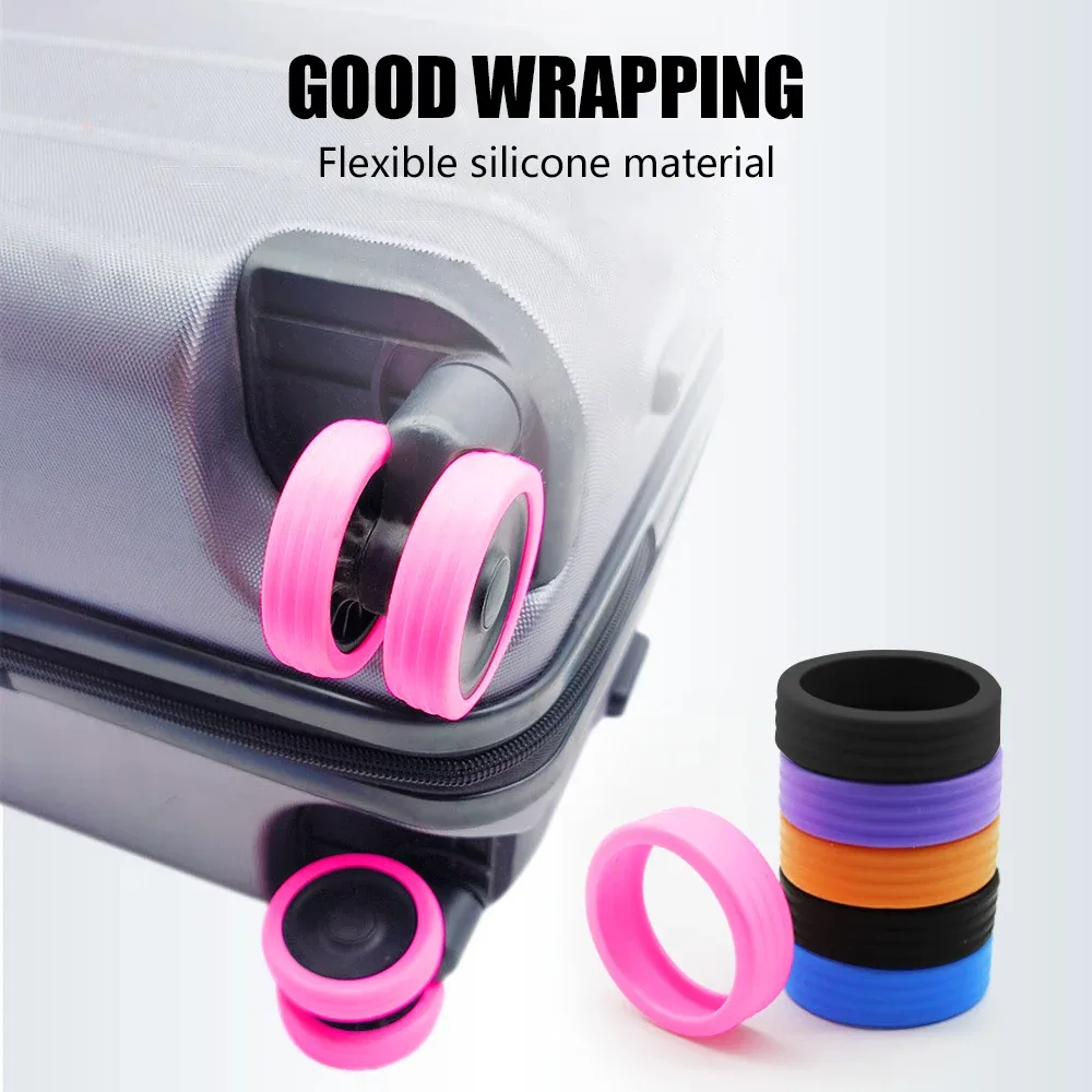 16 protections de roulettes de bagages en silicone, réduisant le bruit et antichoc, pour valises et accessoires de bagages