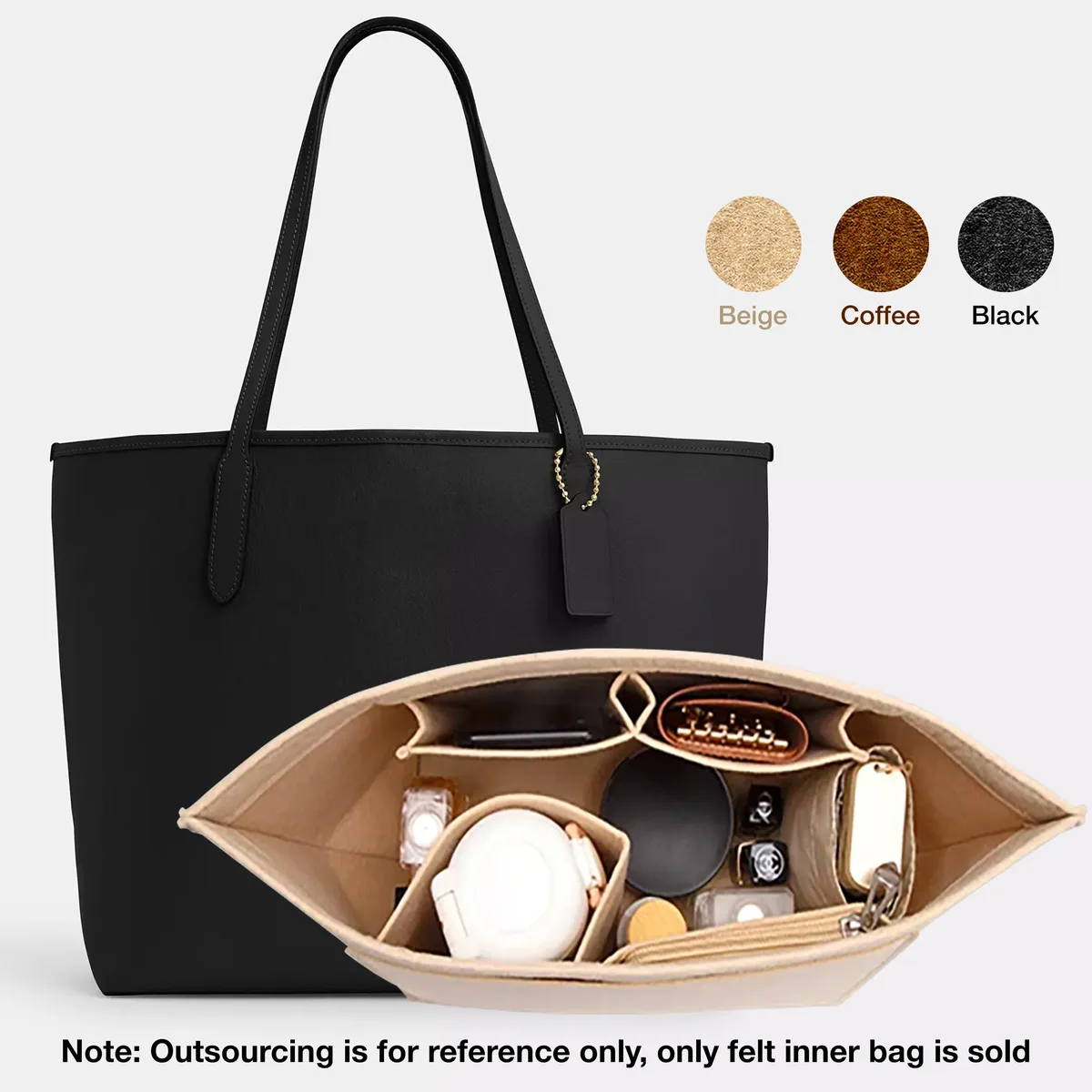 Sac d'insertion en feutre pour sac à main Longchamp, organisateur de sac en tissu feutré, support de maquillage, sac de voyage portable