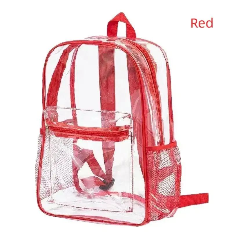 sacs à dos transparents imperméables en pvc, sangles réglables, doubles fermetures éclair durables, pour stade de baseball, sac à dos léger et transparent, 1 pièce