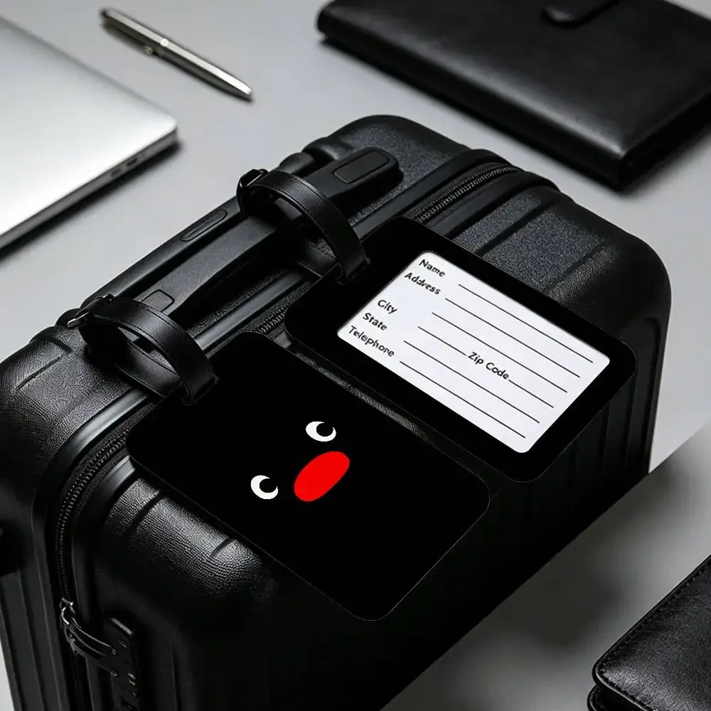 étiquette de bagage classique p-pingu en pvc, porte-carte d'information, marqueur de nom anti-perte pour sac à dos