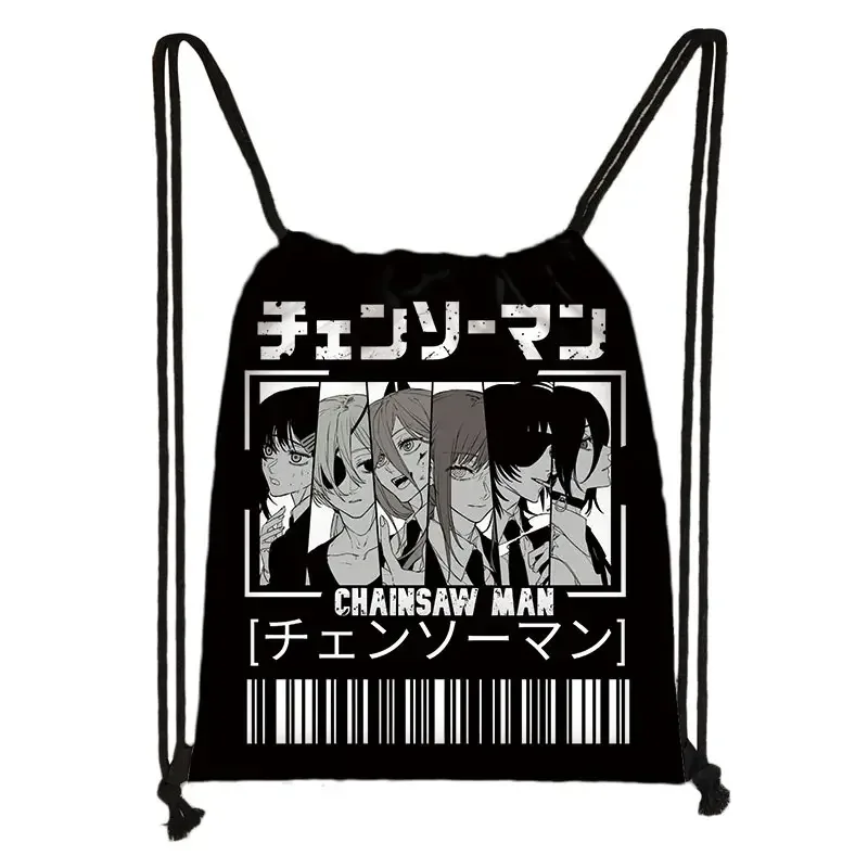 sac à dos de voyage avec tronçonneuse pour homme et femme, imprimé de proximité, denji pochita makima manga harajuku