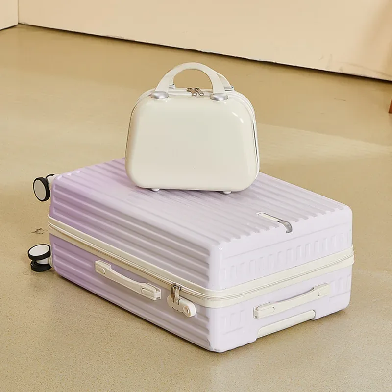 valise à roulettes haut de gamme pour influenceurs, couleur dégradée, grande capacité, 22 pouces, avec serrure à code pour voyage.