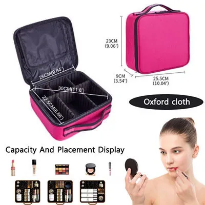 trousse de maquillage portable, boîte professionnelle, sac de rangement de maquillage, sac à cosmétiques étanche pour femmes pour voyage