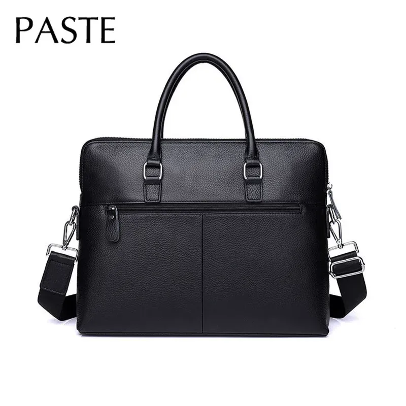 sac messager en cuir de vachette naturel de grande capacité pour hommes, sac à main pour ordinateur portable, étui à bombes pour ordinateur portable, 100% cuir véritable, luxe, 14 en effet