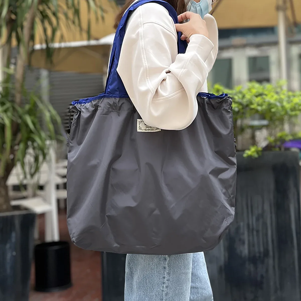 sac de courses pliable et portable, sac fourre-tout réutilisable et écologique, sac d'épicerie imperméable et tendance, sac de rangement de voyage