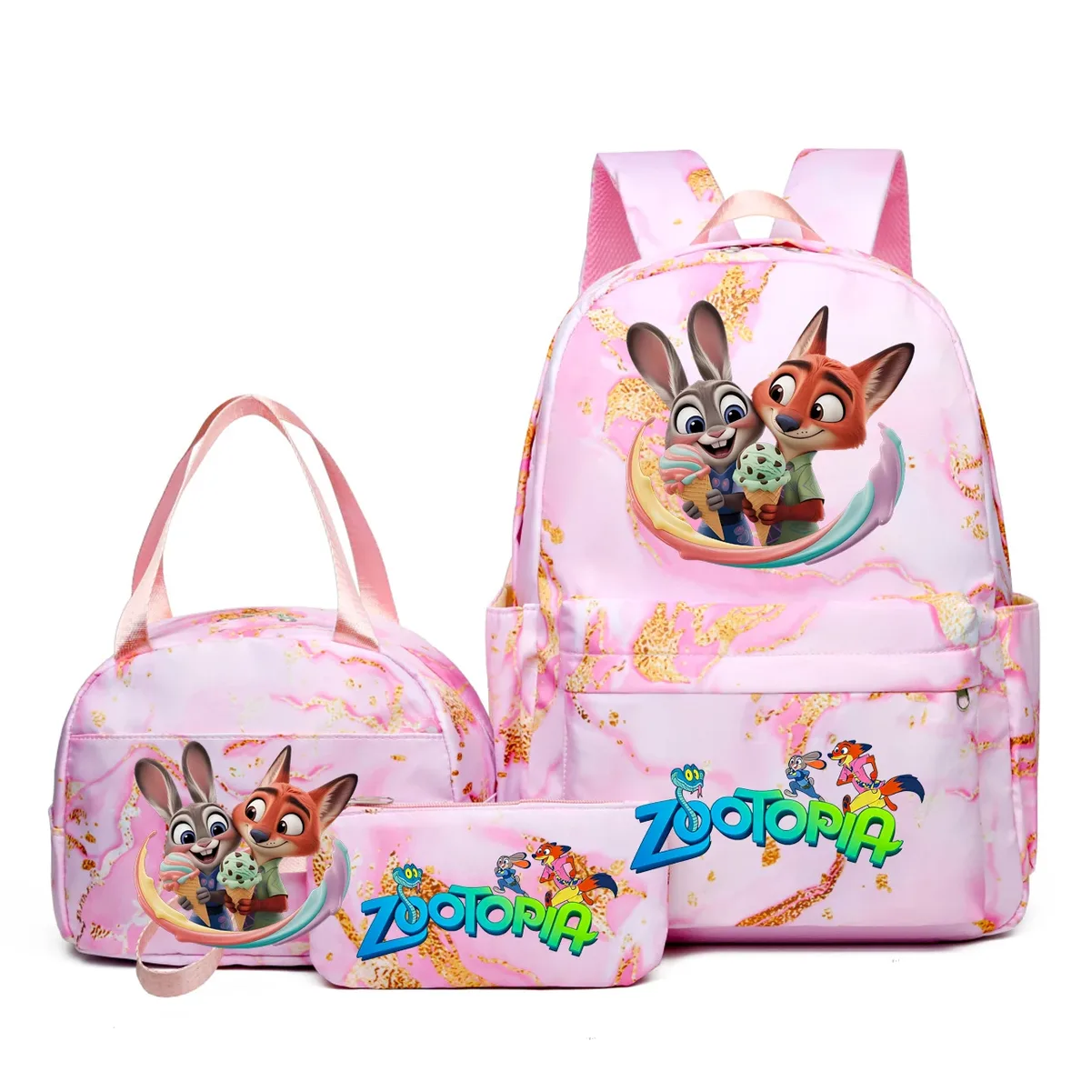 sacs à dos katseye music 3 pièces pour femmes et filles, sacs à dos de voyage et d'extérieur dégradés avec sacs à déjeuner, légers, pour adolescents, ordinateur portable, mochila