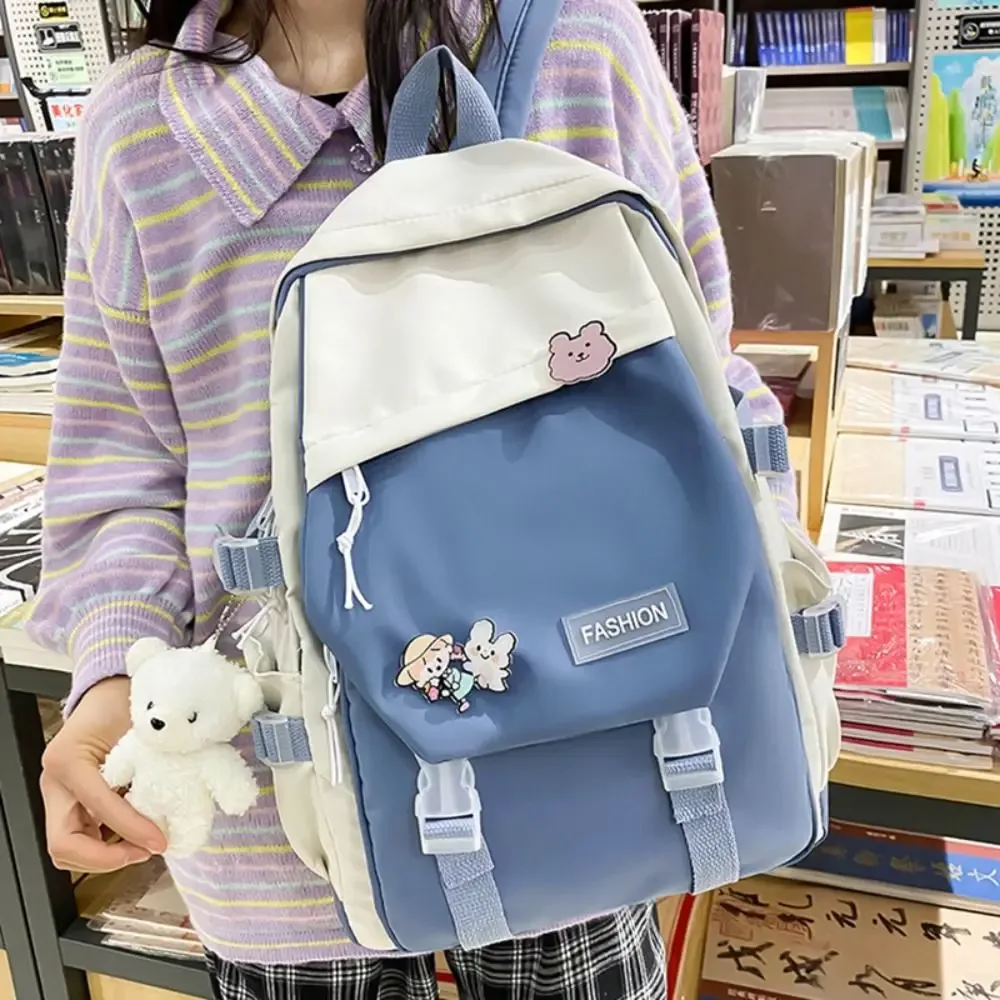 sac à dos multifonctionnel imperméable en nylon, grande capacité, sac d'université, sac de voyage