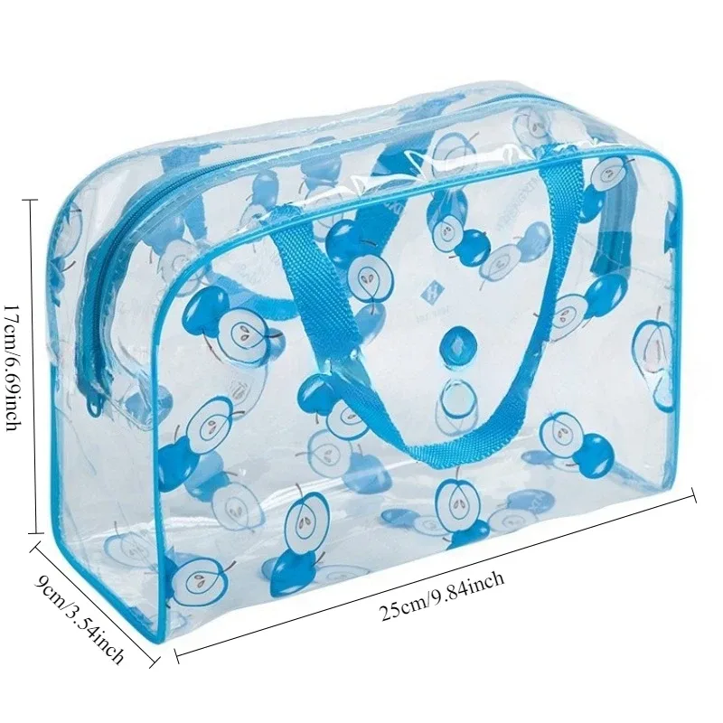 sacs de maquillage transparents en pvc, 4 pièces, portables, à fleurs, imperméables, pour cosmétiques, voyage, lavage, toilette, douche, pochettes de rangement