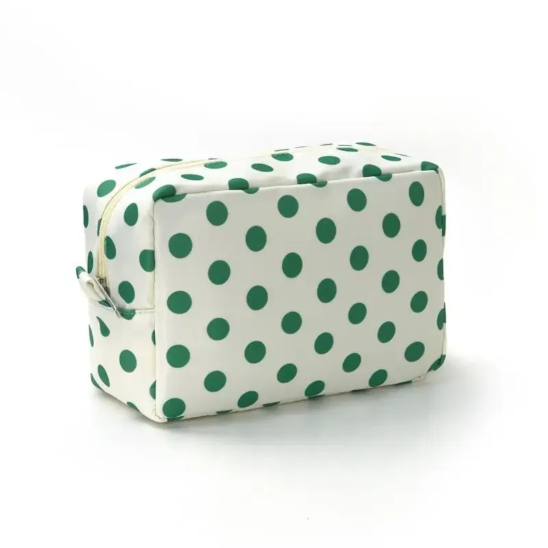 trousse de maquillage à pois, trousse de toilette de voyage étanche avec fermeture éclair, étui pour pinceaux de maquillage