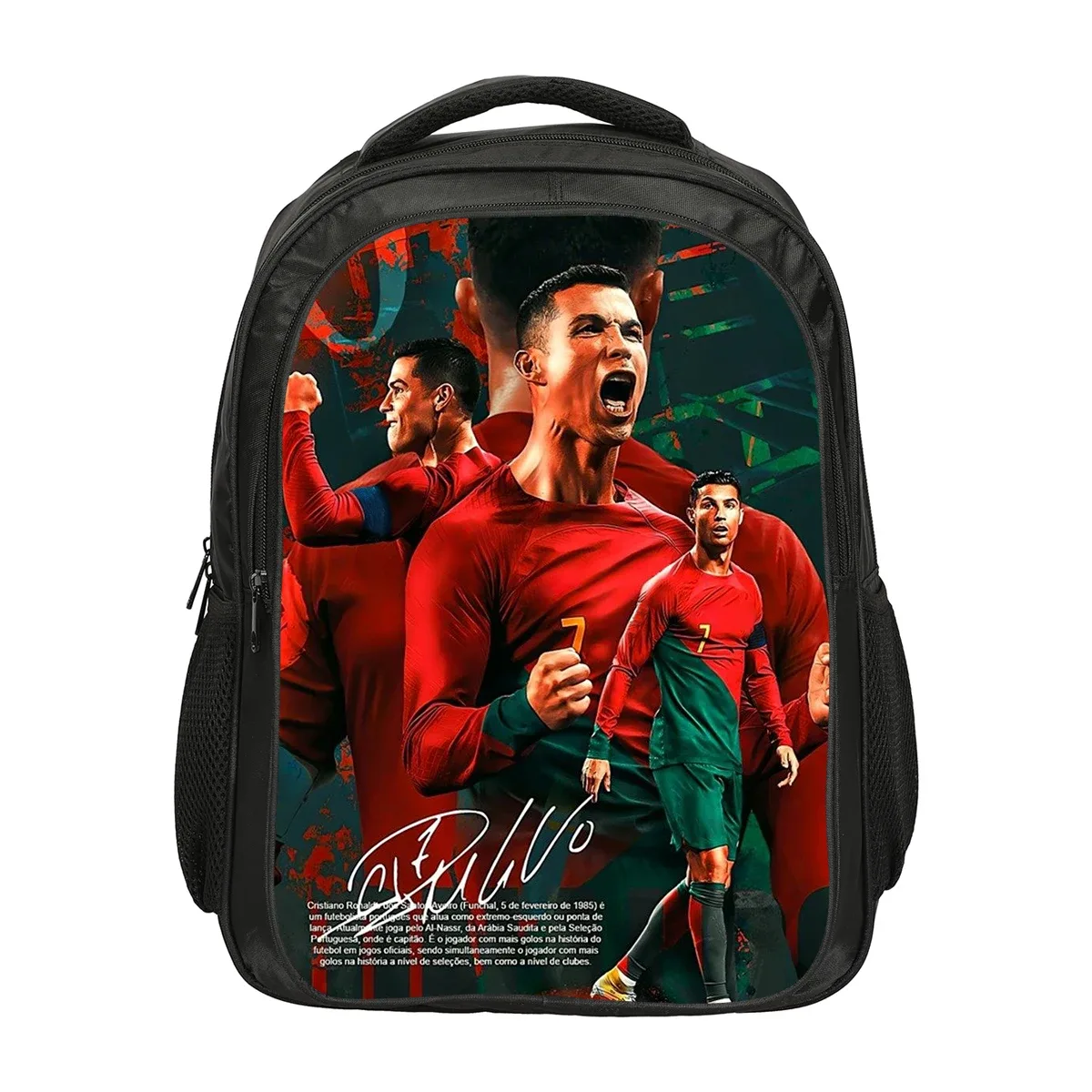 sac à dos double couche ronaldo cr football star, sacs d'école, sac à dos de sport, sac à dos de voyage de grande capacité