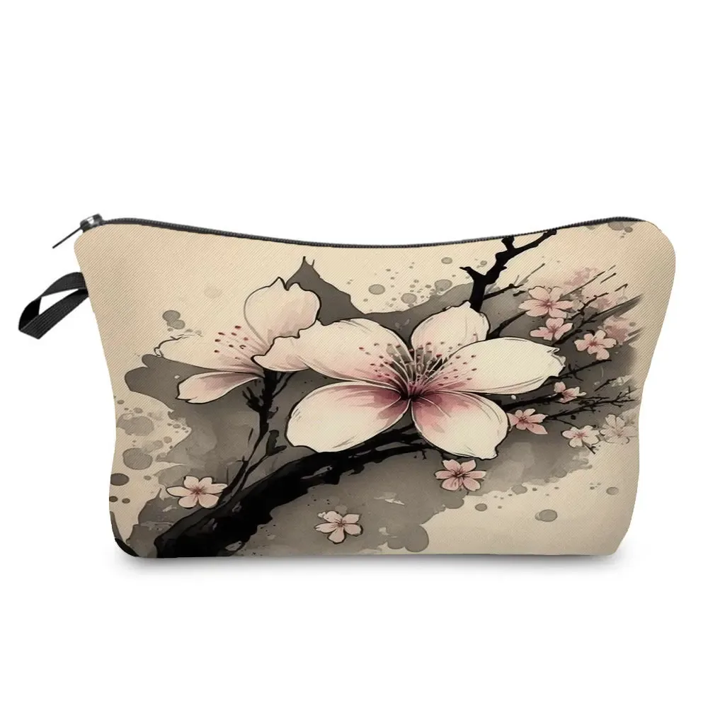 ukiyoe – mini trousse de maquillage pour femmes, design japonais, grue de styliste, trousse de toilette de voyage de plage, trousse à cosmétiques écologique réutilisable