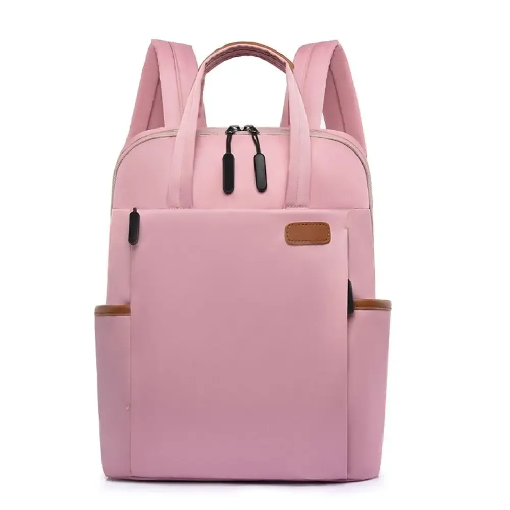 sac à dos pour ordinateur portable en tissu oxford, noir/kaki/rose/beige, imperméable, style décontracté, grande capacité, sac de voyage, extérieur