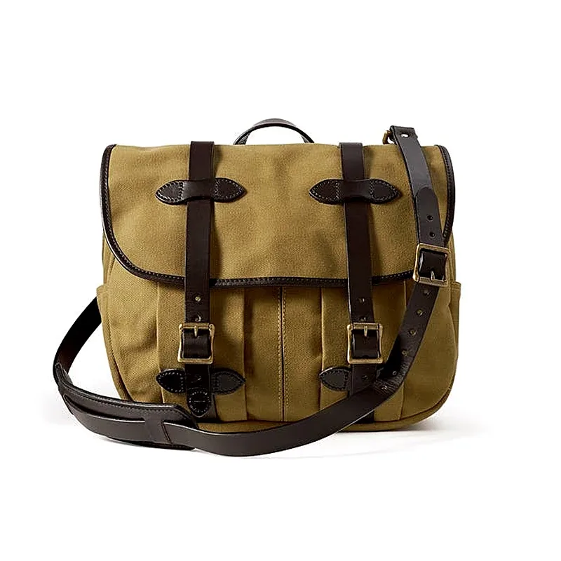 tailleur brando gravé américain rétro 70232 toile de cire d'huile et peau de vache tannée végétale taille 37*27*12 sac à bandoulière
