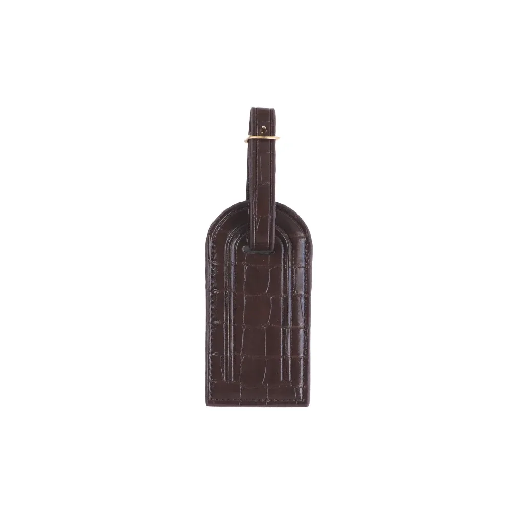 étiquette de bagage personnalisée en cuir pu avec motif crocodile pour valise, pour éviter la perte