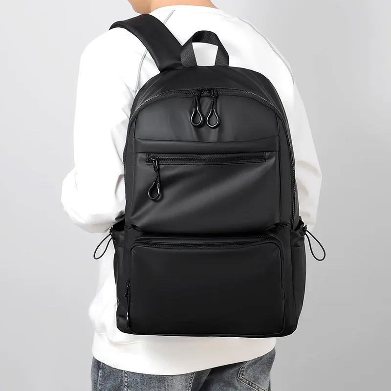 1 sac à dos décontracté à la mode de 14 pouces, compartiment spacieux pour ordinateur portable, tissu imperméable, idéal pour les hommes, les étudiants et les professionnels