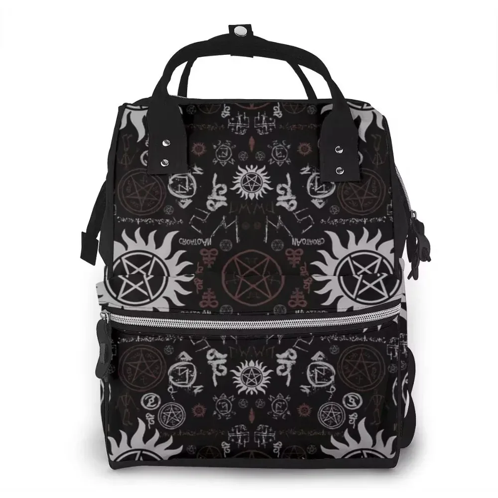sac à dos de voyage imperméable pour couches de bébé, sacs à dos multifonctions de grande capacité, sourire naturel, attention, noir, ol