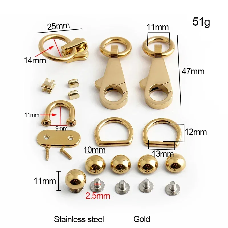 2/15 ensembles de fermoirs métalliques en acier inoxydable, serrure à clé pour sacs à main, sac à bandoulière, boucles de verrouillage torsadées, fermoir de fermeture, accessoires de sacs