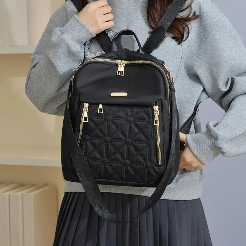 Sac à dos simple et luxueux en tissu Oxford, petit sac à dos de couleur unie, sac à bandoulière de couleur unie, style coréen, sac à dos rétro multifonctionnel
