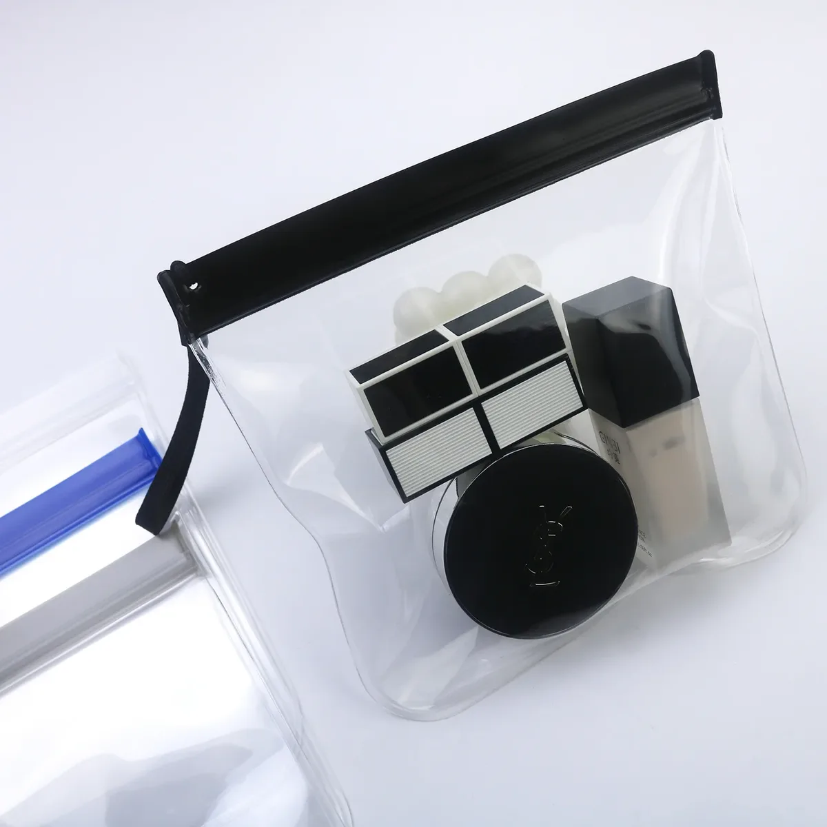 2 pièces bagages transparent voyage utilisation étanche vol maquillage étanche pour les femmes réutilisable aéroport sécurité trousse de toilette