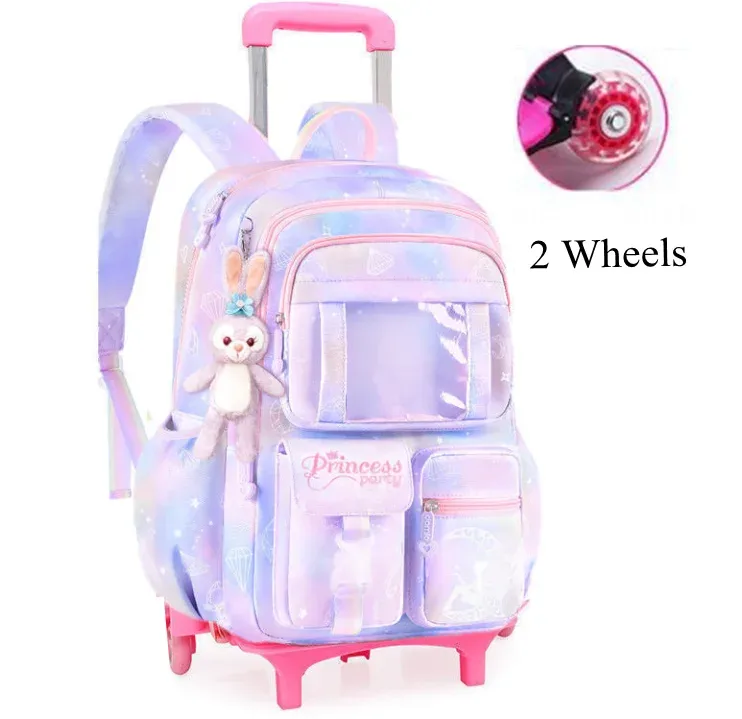 sac à dos à roulettes pour filles, cartable à roulettes