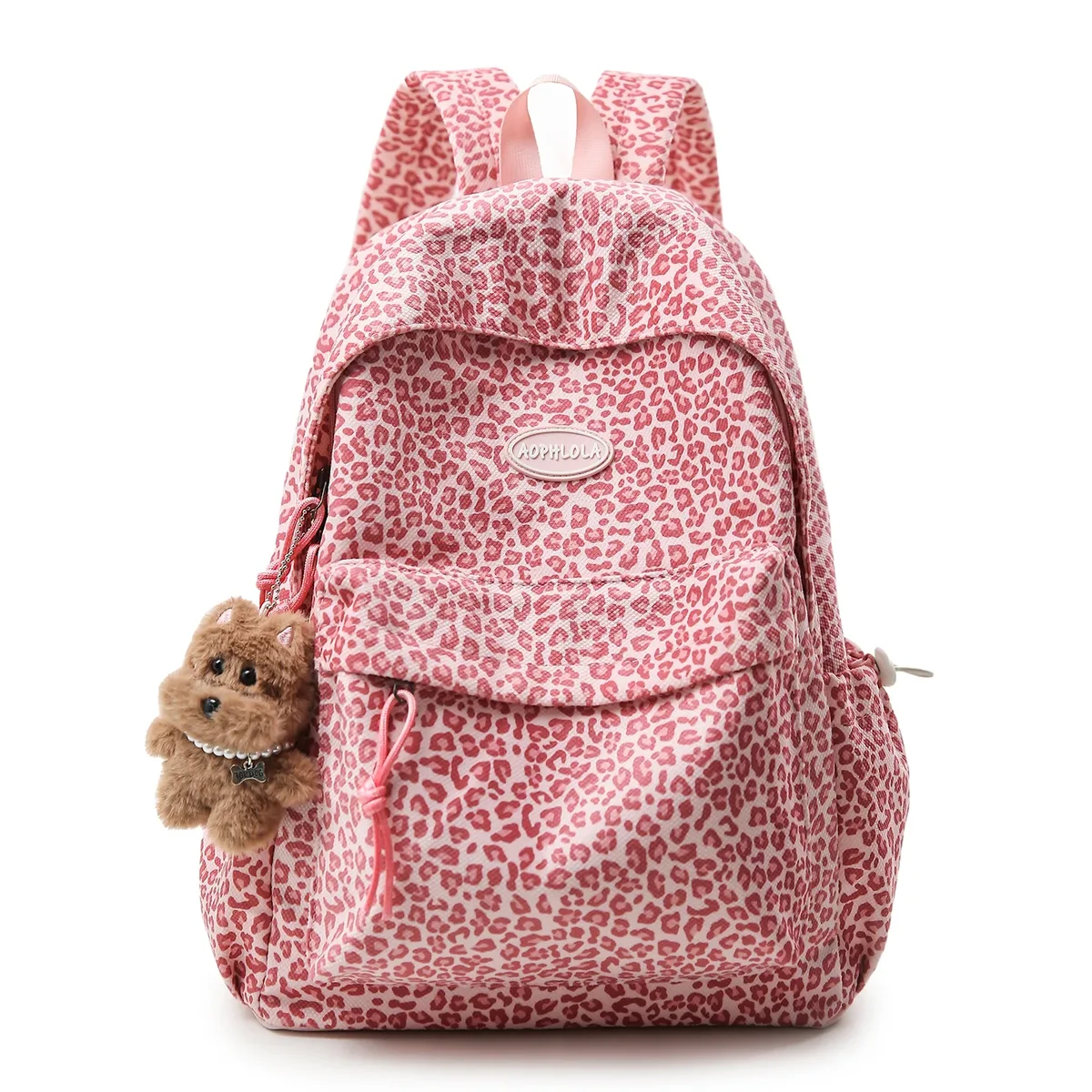 sacs à dos de grande capacité en nylon imprimé léopard, fermeture éclair, haute qualité, mode, dos intérieur avec poche à fermeture éclair, 2026