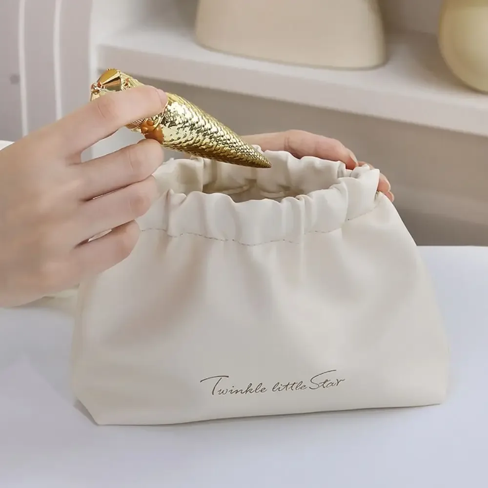 mini sac cosmétique en cuir pu, sac de maquillage, accessoires de voyage, sac de rangement pour rouge à lèvres, sac de rangement à fermeture automatique, sac de voyage à ressort.