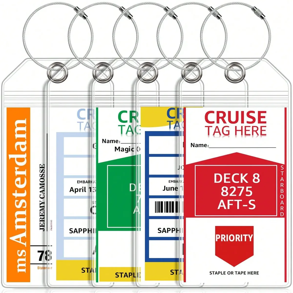 étiquette de bagage pour bateau de croisière (sans carte intérieure en papier) – étiquette de bagage étanche, panneau anti-perte, dispositif super performant