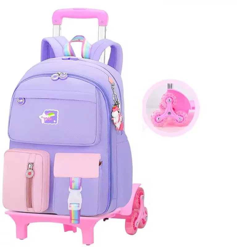 Filles école chariot sac roulant sac à dos sac pour filles école sacs à roulettes roues bagages roulants sac à dos étanche filles